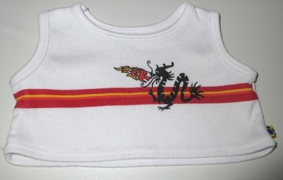 Build A Bear Fire Breathing Dragon Shirt Tank Top Black White Red Clothing 