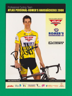 CYCLING cycling card HOLLENSTEIN RETO team ATLAS ROMER'S 2008 signed