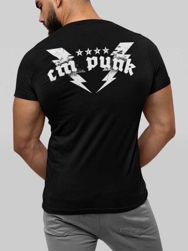 CM Punk Lightning Fists T Shirt 2XL Black Graphic Print WWE AEW CM Punk Lightning Fists T Shirt 2XL Black Graphic Print WWE AEW