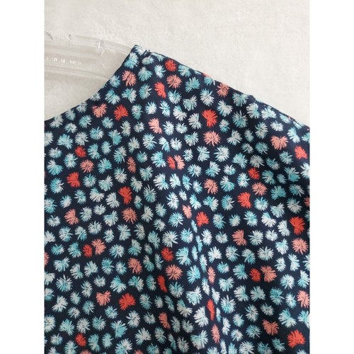 Michael Kors Blouse Womens Plus Size 2X Blue Floral Short Sleeve Tie Waist Top - Picture 6 of 8