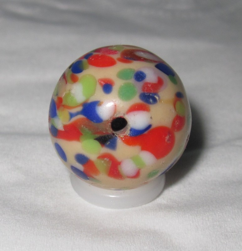 Czech Bullet Mold Confetti Guinea-Like Marble / Bead - 11/16" of an inch - NM