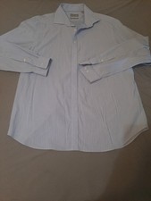 Michael Kors XL Dress Shirt  Blue And White Stripe  34/35  Good Condition