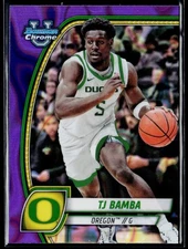 2024-25 Bowman University Chrome #74 TJ Bamba Oregon Ducks Purple Lava Refractor