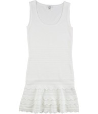 GUESS Womens Antoinette Striped Sweater Dress, white, XS