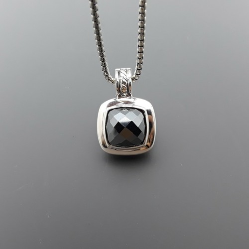 David Yurman Sterling Silver 11mm Hematite Albion Pendant Necklace 17" - Picture 8 of 8