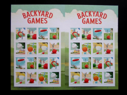 2021 Backyard Games - Cat # 5627a-5634a NDC Imperf Adjoined Forever Sheets MNH