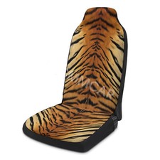 High Back Bucket Seat Polyester Fabric Car Seat Front Covers Tiger Pattern Print High Back Bucket Seat Polyester Fabric Car Seat Front Covers Tiger Pattern Print