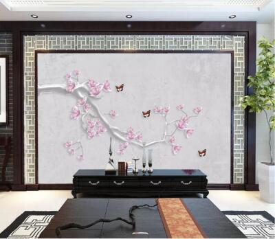 3D Flower Branch ZHUA1144 Wallpaper Wall Murals Removable Self-adhesive Amy