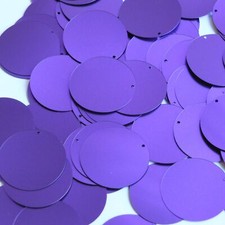 Round Sequin 30mm Violet Purple Matte Satin Shimmer Paillettes. Made in USA