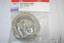 GCE 45-1555 15 ft. DB-25M/DB25F Computer Cable Shielded Wired Straight Male Fem