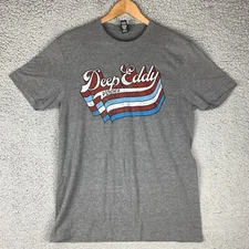 Deep Eddy Vodka T-Shirt Size M Retro Style District Gray Cotton Polyester