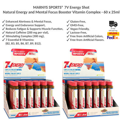 Marnys Sports 7V Energy Shot Natural Energy and Mental Focus Booster Vitamin x2