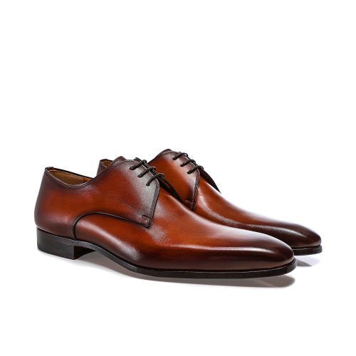 Magnanni Elias White & Blue Leather Sneakers Men display picture 2