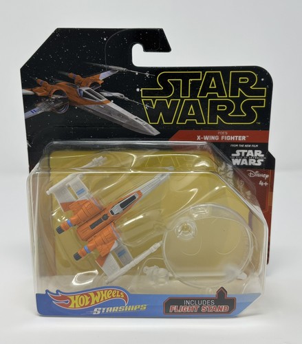 Star Wars Hot Wheels Starships Die Cast Poe’s X-Wing Fighter Dameron Skywalker - Picture 1 of 7