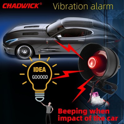 MASO Car Alarm Siren System - 125dB, 2 Remotes, 7-Level Sensitivity, 12V, Easy Non-Destructive Installation