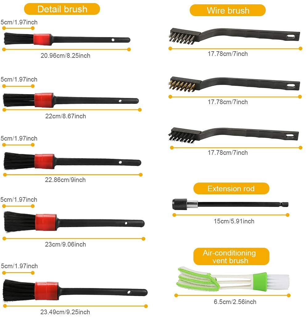 26pcs/set Car Detailing Kit Car Cleaning Detailing Brush Set Car Wash