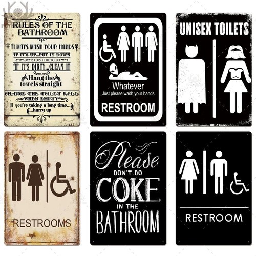 Our Aim Is To Keep This Bathroom Clean Metal Tin Sign Vintage Plaque WC Poster - Picture 10 of 13
