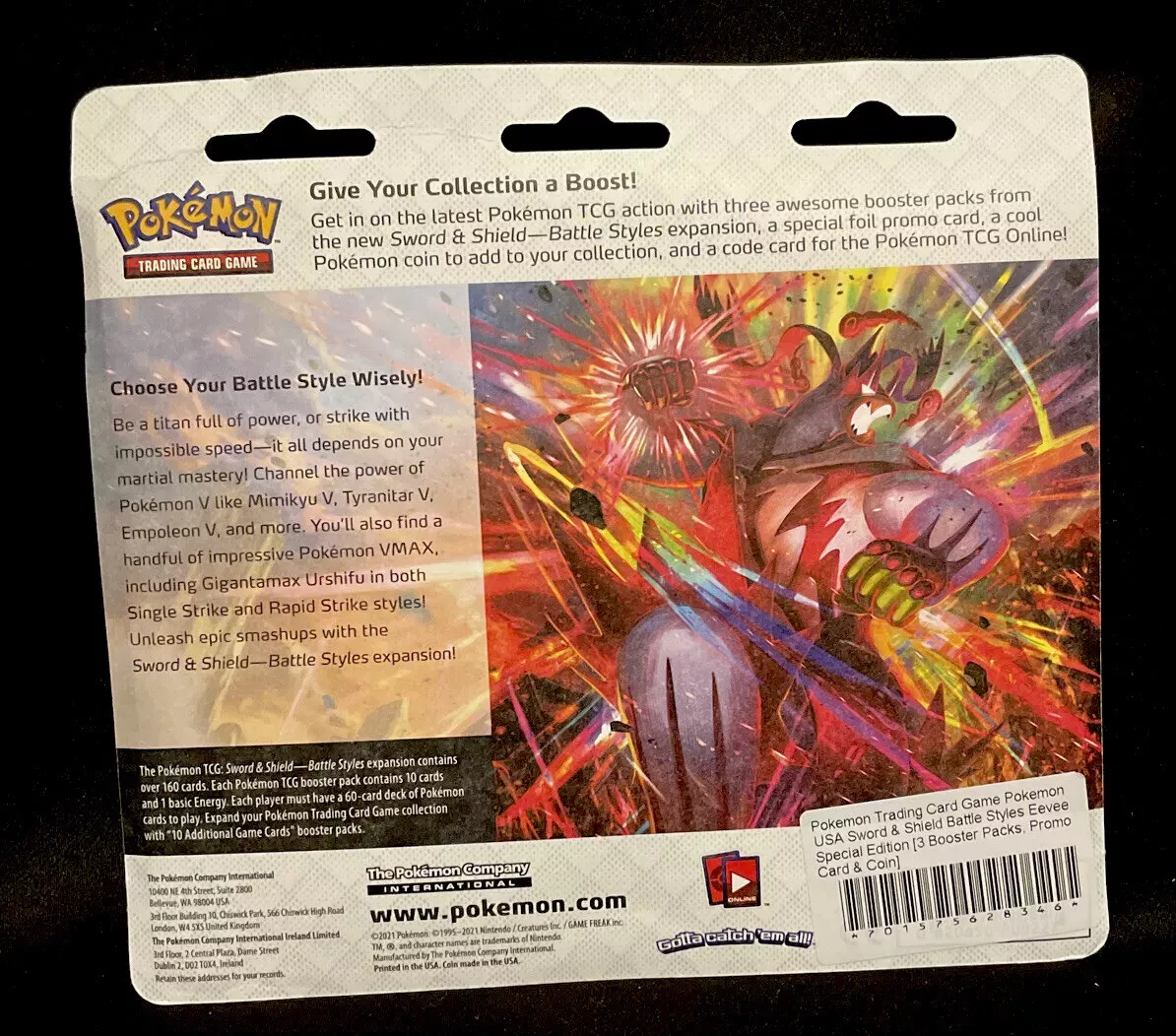 Pokémon TCG: Sword & Shield-Battle Styles 3 Booster Packs, Coin