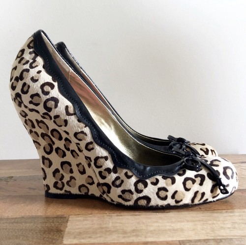 leopard print wedge trainers