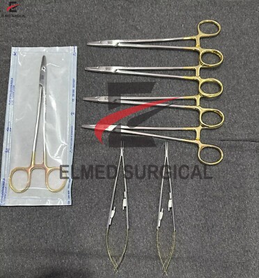 Lot Of 7 V. Mueller Mayo-Hegar & Hu-Friedy Castroviejo needle holder