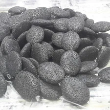 Natural Lava Beads Flat Oval 25-27 x 7-8mm Black 14pce Free Postage Oz Seller