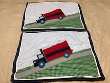 2 Pottery Barn Kids Standard Padded Pillow Shams Truck