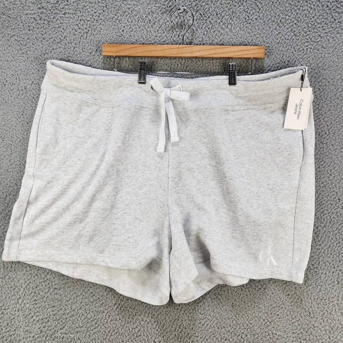 Ck chill heathered logo drawstring lounge shorts hot sale