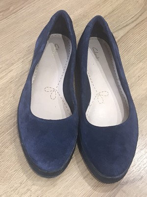 navy blue suede flats
