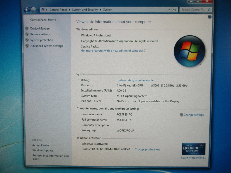 DELL PRECISION T3500 COMPUTER IntelXeonCPU W3503@2.4GHz x64 4GB MEMORY 500 GBHDD - Image 4 of 4