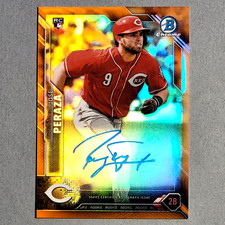 2016 Bowman Chrome Orange Refractor Autograph Auto #JP Jose Peraza SP #d/25 RC