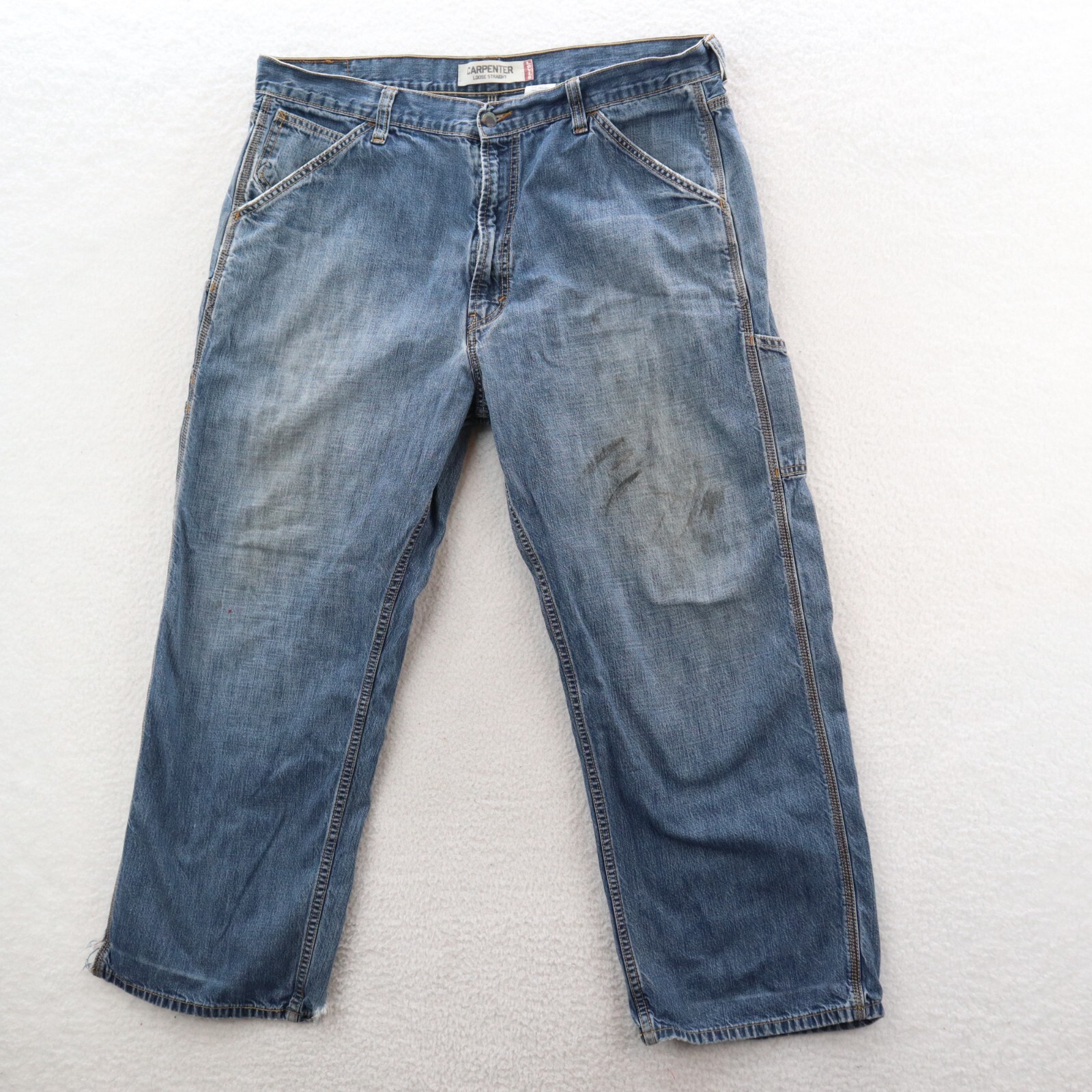 Levi's Jeans Men 40x30 Blue Carpenter Loose Straight Baggy Distressed Y2K Skate