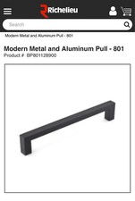 10-Pk Richelieu Contemporary Cabinet Hardware Metal Pull Matte Black BP873192900