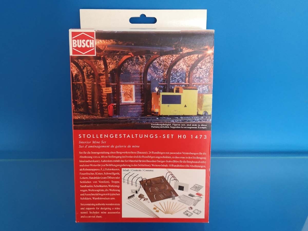 Set d'aménagement de galerie minière Busch 1473 HO pour maquette ferroviaire