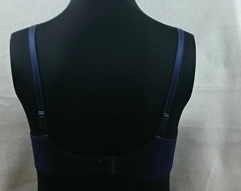 BH mit Bügel und Stickerei, Größe 75D, dunkelbau/weiß (C140) - Bild 3 von 3