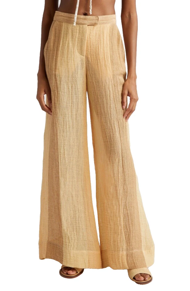 Lisa Marie Fernandez Wide Leg Gauze Linen Blend Pants size 3/M NWT