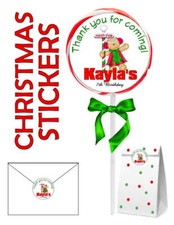CHRISTMAS BIRTHDAY PARTY FAVORS STICKERS LABELS for your favors