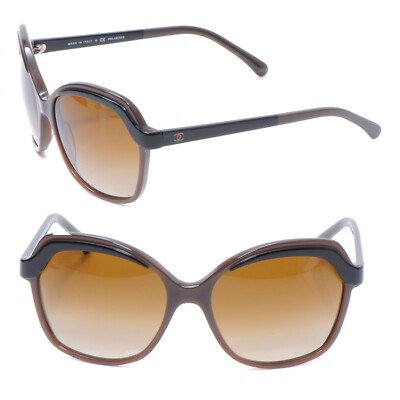 CHANEL sunglasses  - POLARIZED - 5228 C1338/T5 - Black Brown - Gradient lens