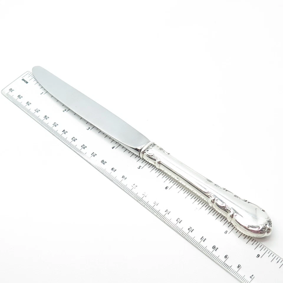 Cuchillo victoriano moderno Lunt 1941 antiguo de plata de ley 925 y acero inoxidable Foto 3 de 4