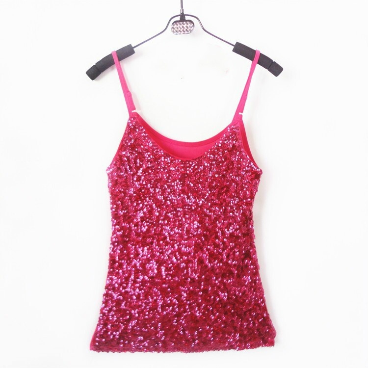 Sequin Spaghetti Camisole Tank Top