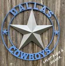 24" DALLAS COWBOYS BARN STAR CUSTOM METAL VINTAGE LONE STAR CRAFT HANDMADE