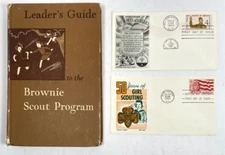 BOY SCOUTS of AMERICA & GIRL SCOUTS FIRST DAY ISSUE 50TH ANNIVERSARY + 1957 BOOK