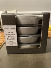 Home Essentials S/12 Fiddle and Fern Pan Shaped 1 Oz Mini Tasters White New
