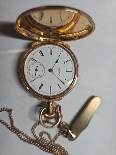 Antique Elgin Pocket Watch – SOLID 14K Gold Hunter Case (Blauer / Star) – 45mm –