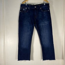 True Religion Jeans Ricky Relaxed Straight Size 38 Raw Hem Altered Length *READ*