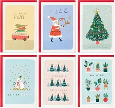 Hallmark Cute Boxed Christmas 8, Holiday Illustrations Card Assortment 