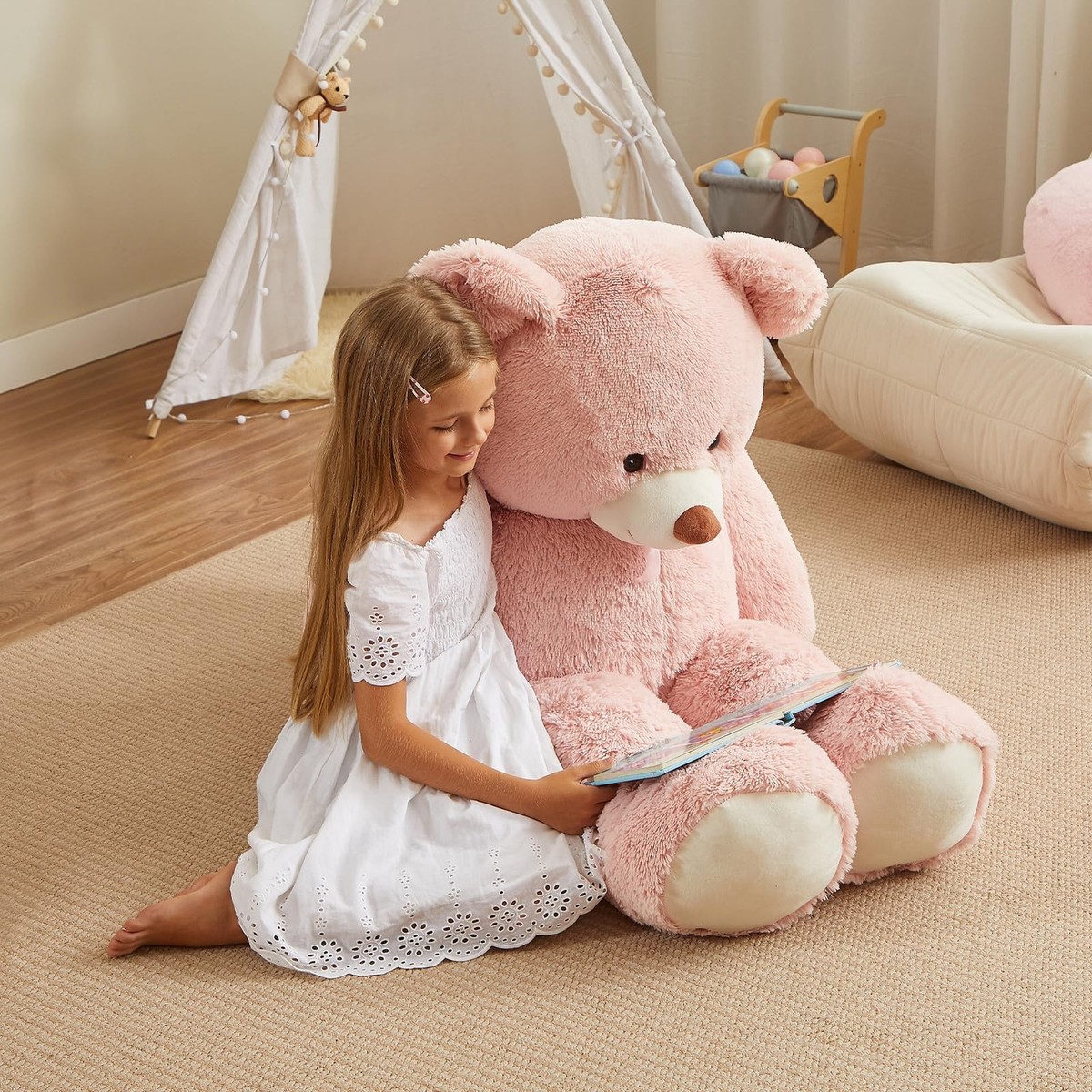 HollyHOME Giant Teddy Bear 5Ft Big Stuffed Animal 60 inch, Pink | eBay