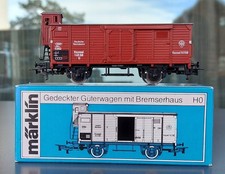 Märklin H0 4695 Gedeckter Güterwagen mit Bremserhaus, unbespielt, blaue OVP