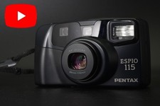 1-Yr Warranty Pentax Espio 115 Black Point Shoot 35mm Film Camera From JAPAN