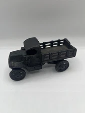 Antique 4.75" Original AC Williams Cast Iron Green Mack C Cab Stake Bed Truck