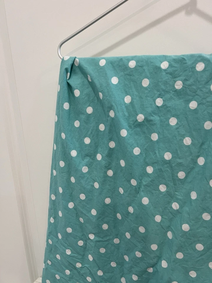 Sábana plana doble Pottery Barn Teen Dotty lunares piscina aguamarina 100 % algodón Foto 3 de 4